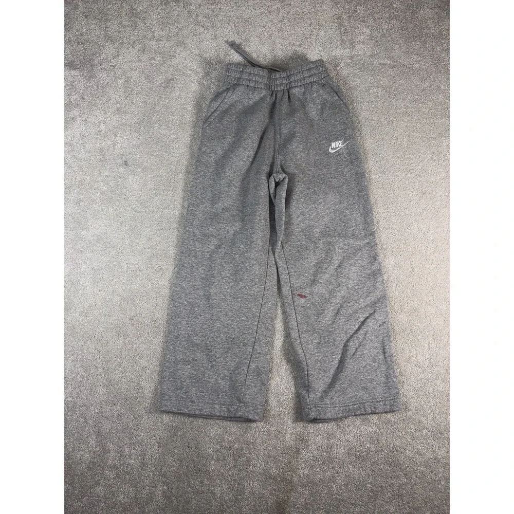 Nike Sportswear Club Fleece Girls' Wide-Leg‎ Pants Gray Sweatpants Youth M *spot